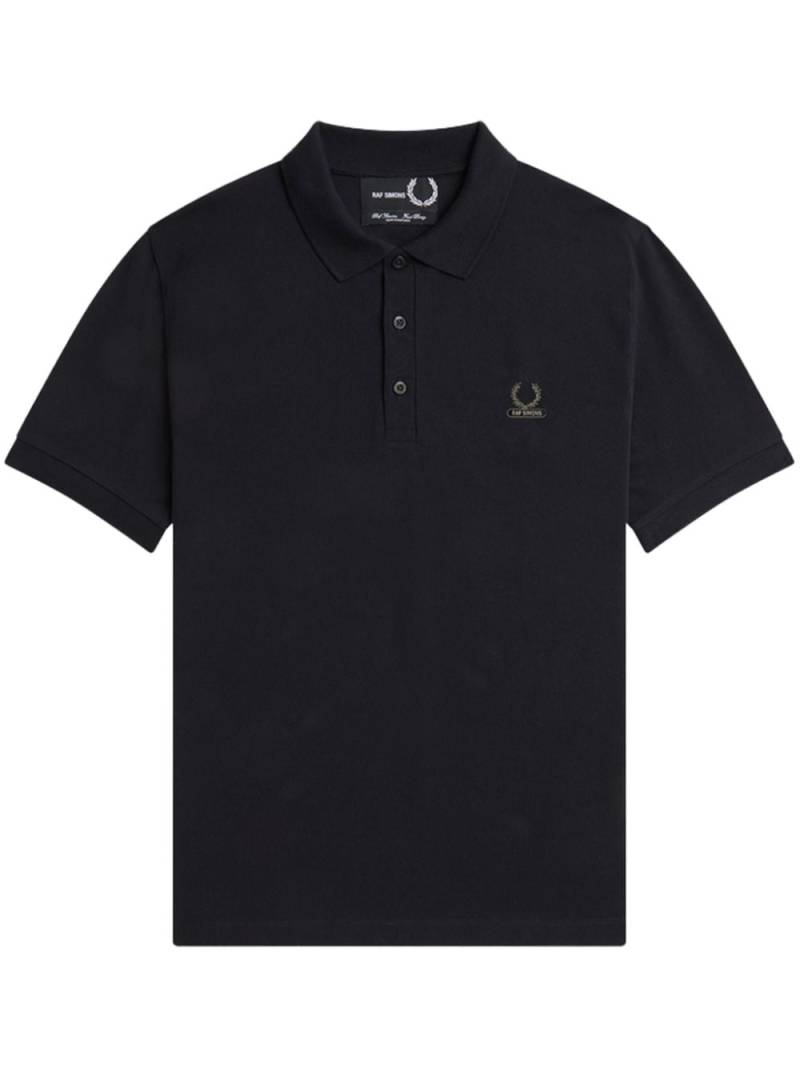 Raf Simons X Fred Perry logo-embroidered cotton polo shirt - Black von Raf Simons X Fred Perry