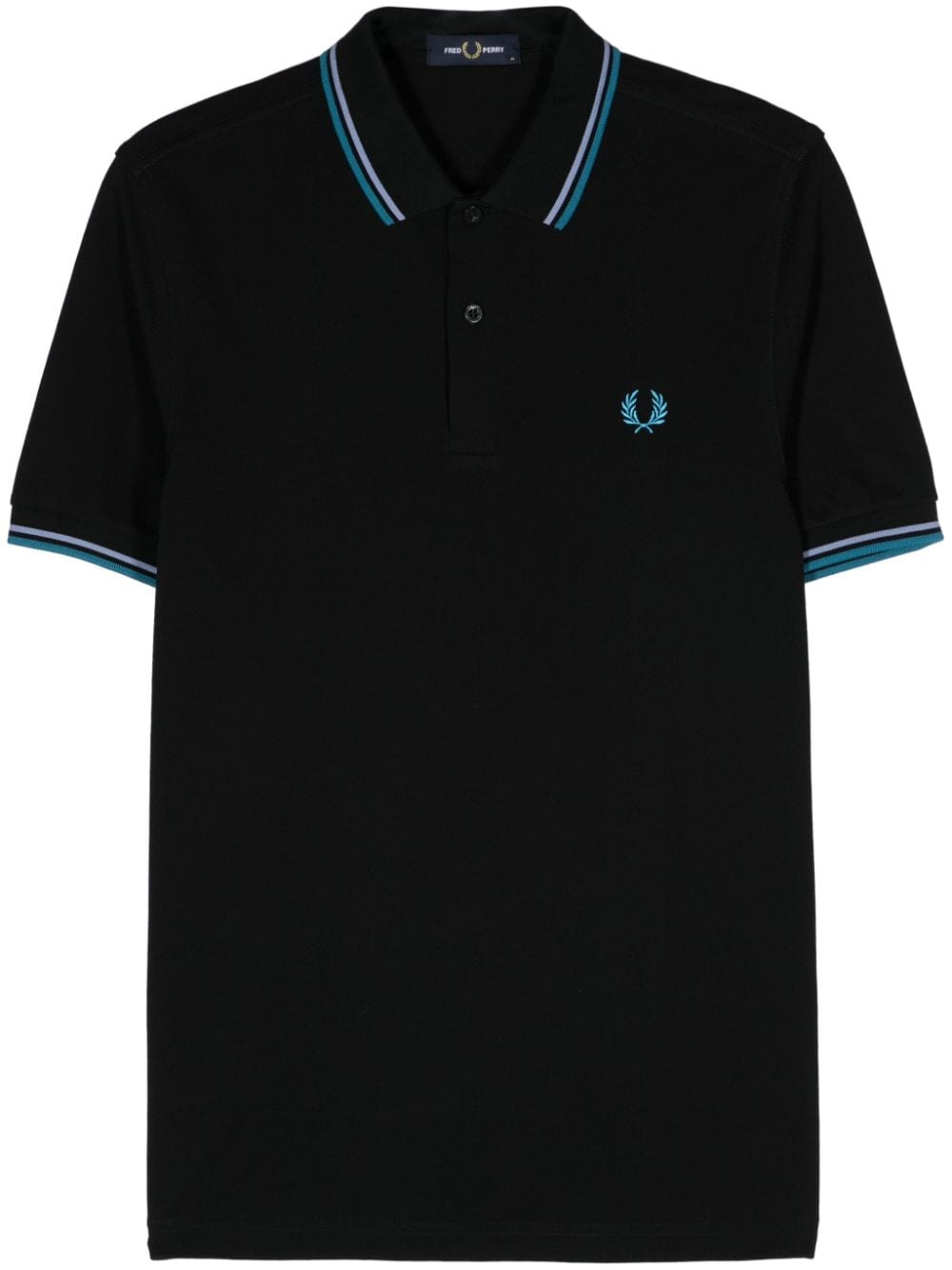 Fred Perry logo-embroidered cotton polo shirt - Black von Fred Perry