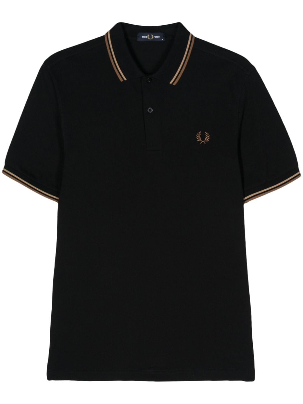 Fred Perry logo-embroidered cotton polo shirt - Black von Fred Perry
