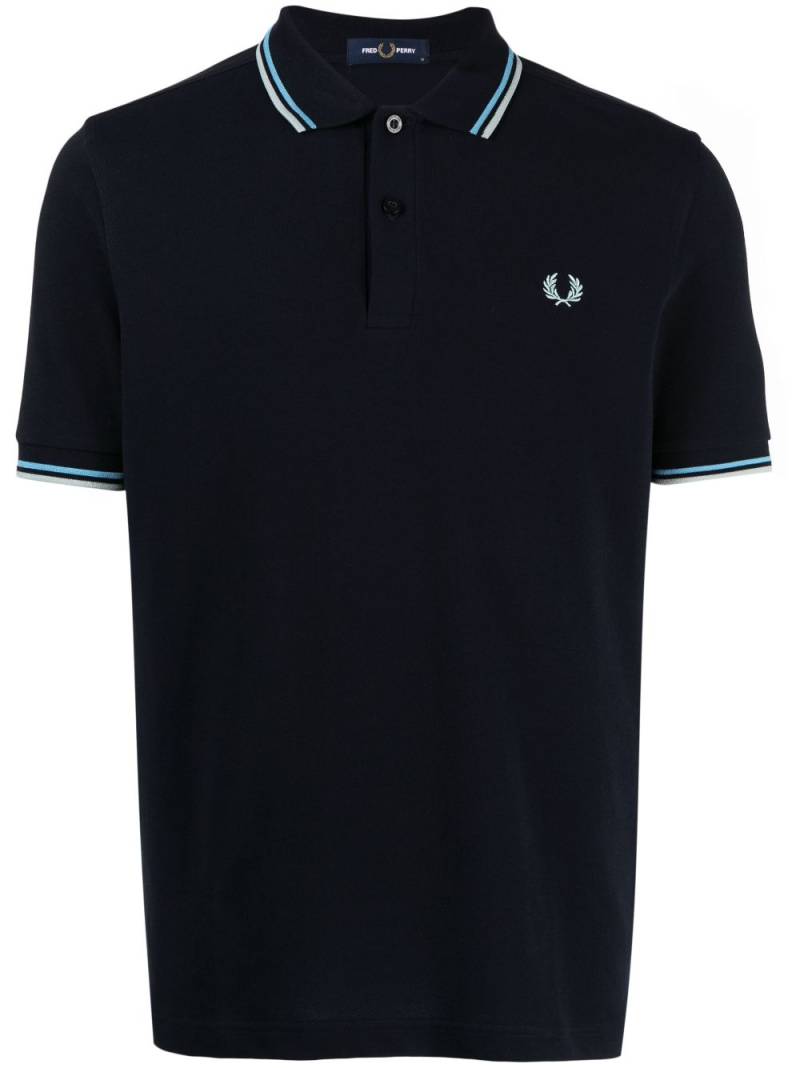 Fred Perry logo-embroidered cotton polo shirt - Blue von Fred Perry