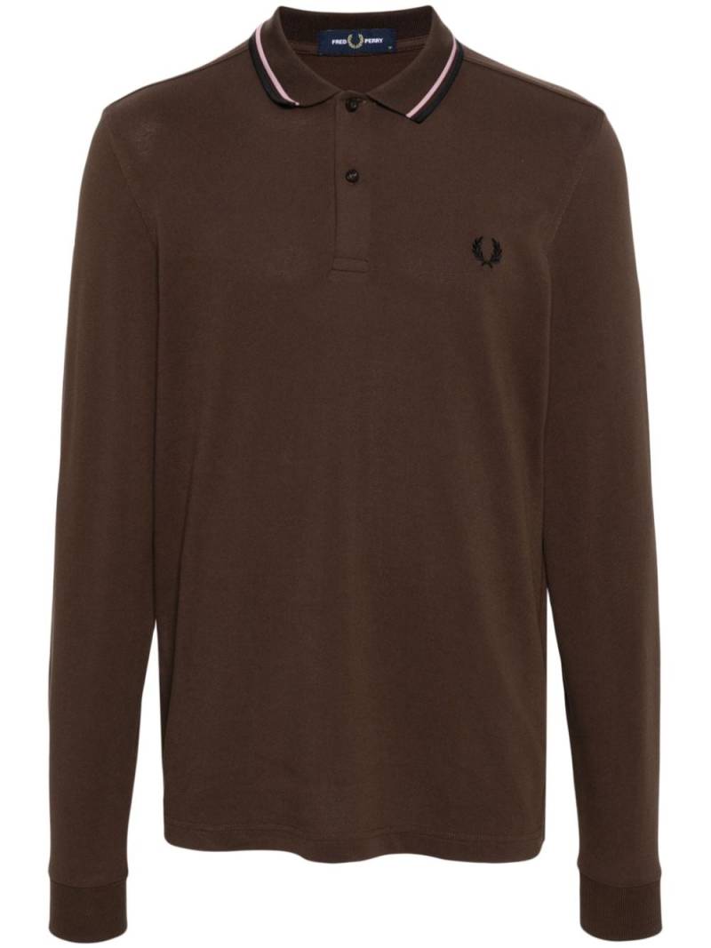 Fred Perry logo-embroidered cotton polo shirt - Brown von Fred Perry