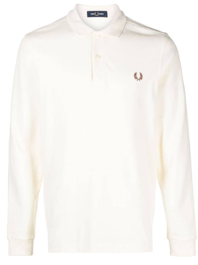 Fred Perry logo-embroidered cotton polo shirt - Neutrals von Fred Perry