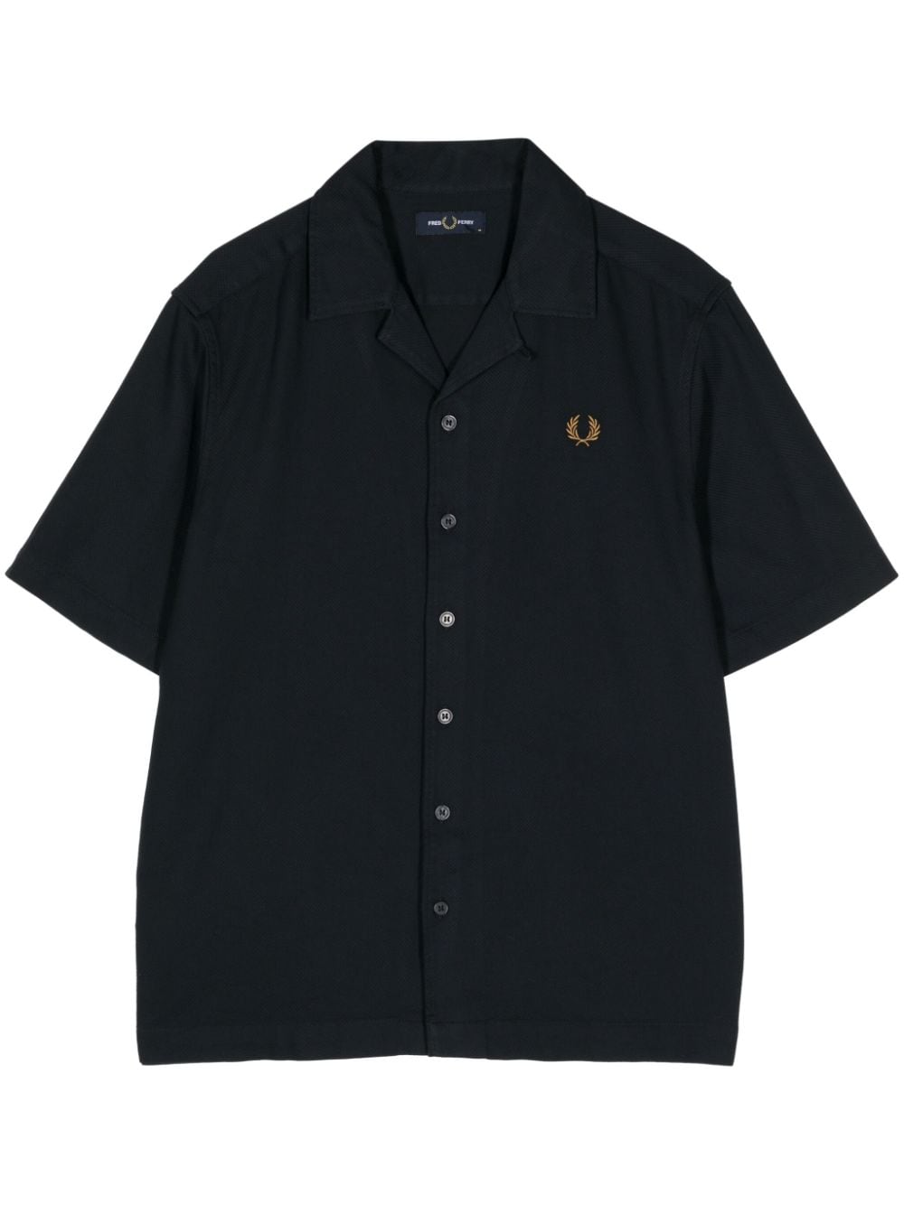 Fred Perry logo-embroidered cotton shirt - Blue von Fred Perry