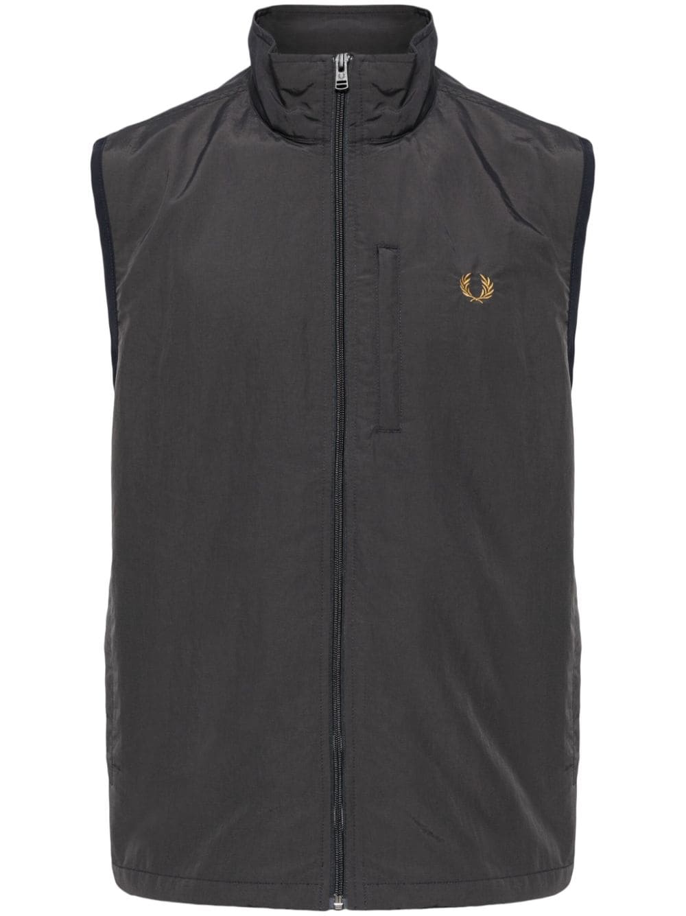 Fred Perry logo-embroidered gilet - Grey von Fred Perry