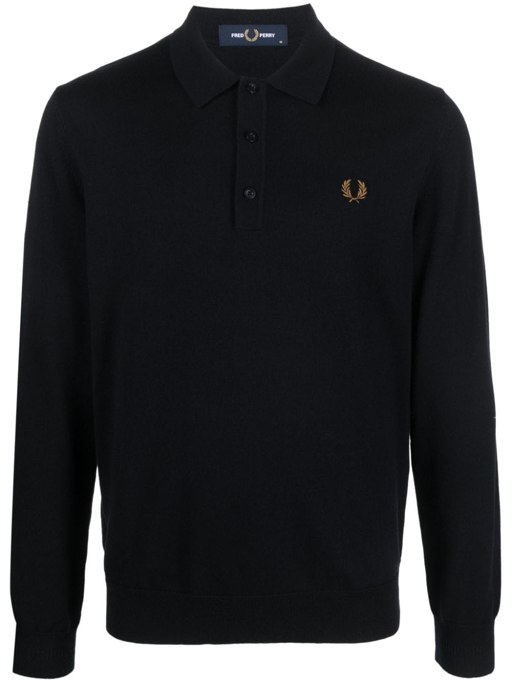 Fred Perry logo-embroidered long-sleeve polo shirt - Blue von Fred Perry