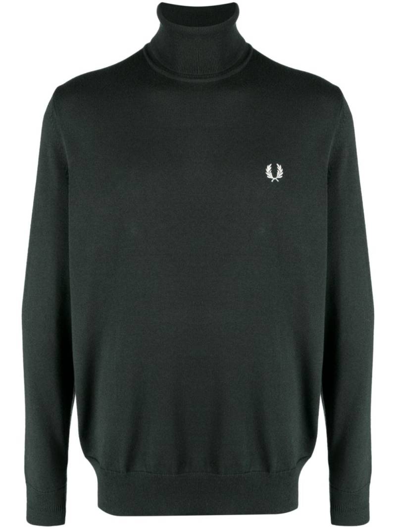 Fred Perry logo-embroidered roll-neck jumper - Green von Fred Perry
