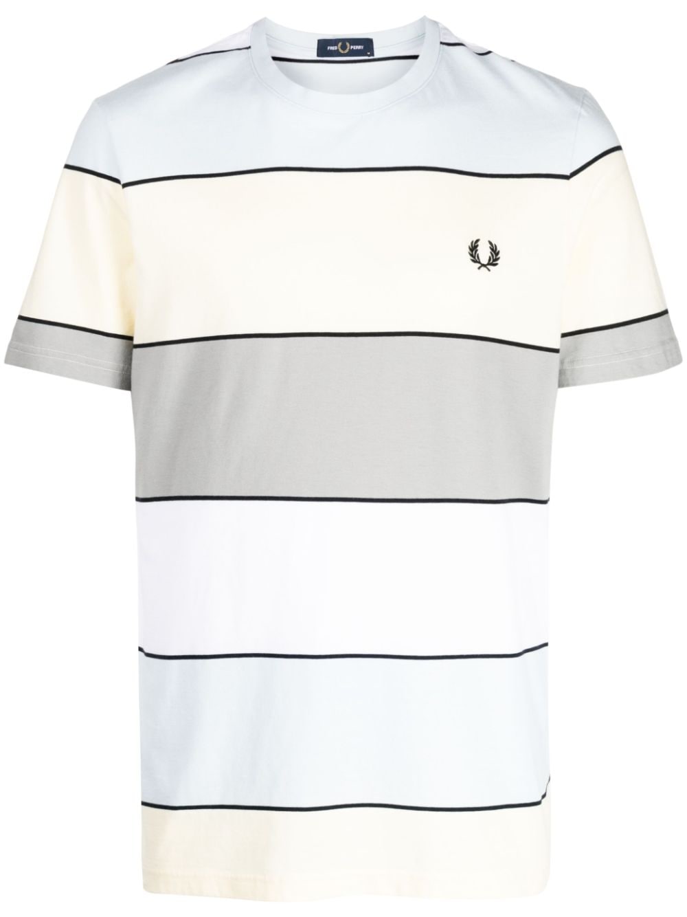 Fred Perry logo-embroidered striped T-shirt - Blue von Fred Perry