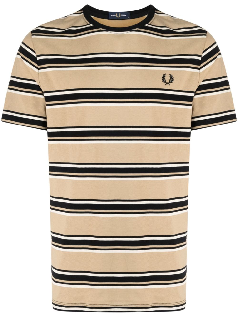 Fred Perry logo-embroidered striped cotton T-shirt - Multicolour von Fred Perry
