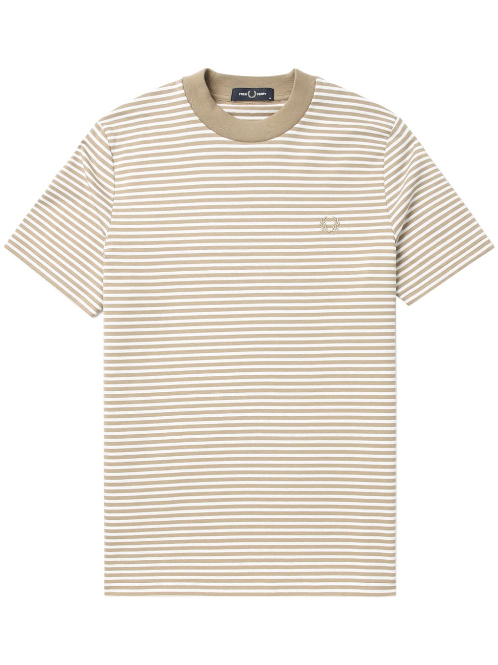 Fred Perry logo-embroidered striped cotton T-shirt - Neutrals von Fred Perry