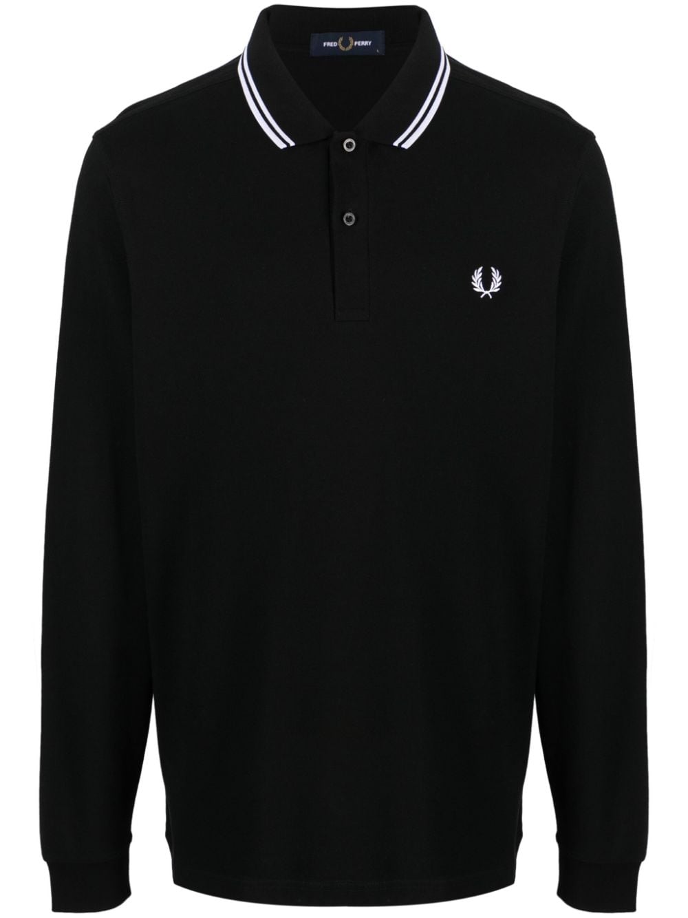 Fred Perry logo-embroidered cotton polo shirt - Black von Fred Perry