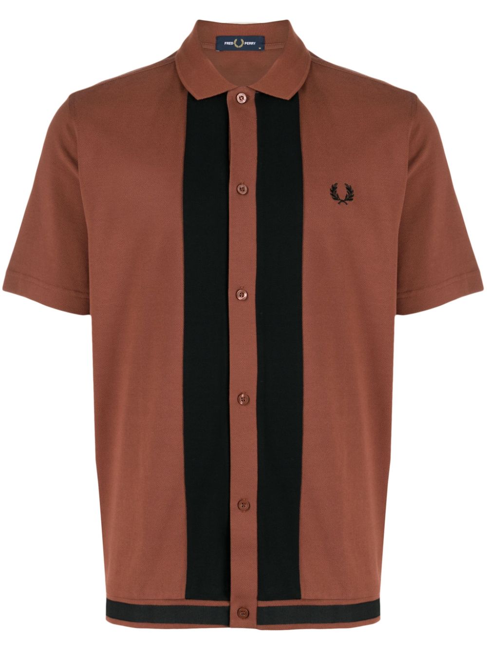 Fred Perry panelled cotton polo shirt - Brown von Fred Perry