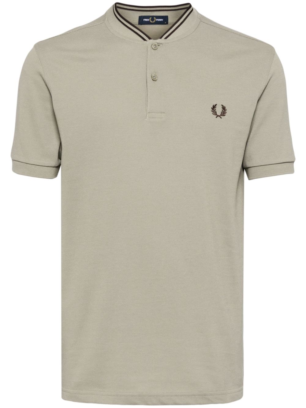 Fred Perry stripe-trim cotton polo shirt - Brown von Fred Perry