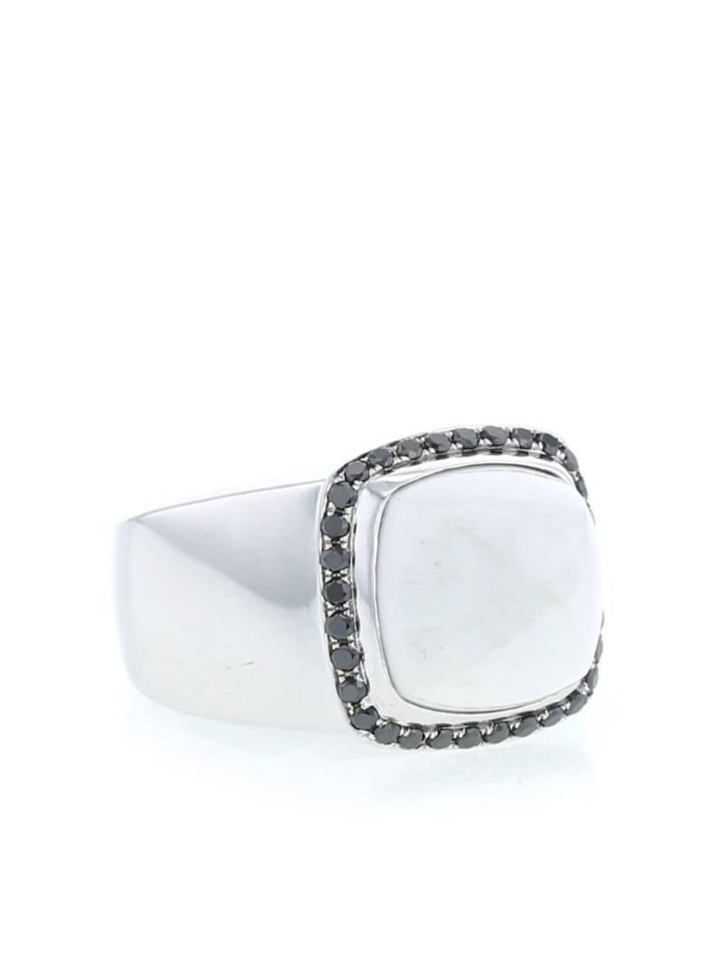 Fred 2000s pre-owned 18kt white gold Pain de Sucre agate diamond ring - Silver von Fred