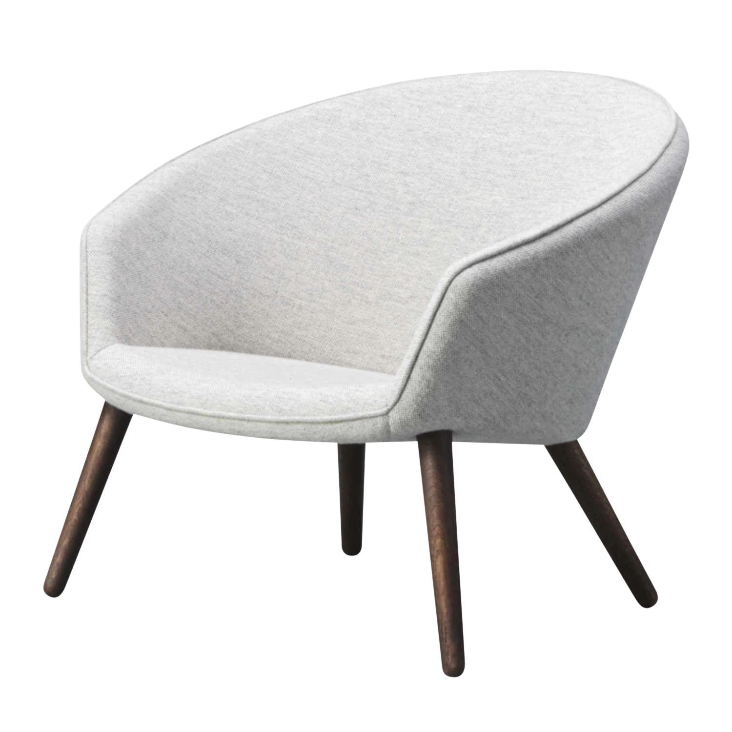 Ditzel Lounge Chair Stoff-Sessel, Bezug stoff remix3 - 163 warm grey, Beine eiche schwarz lackiert von Fredericia