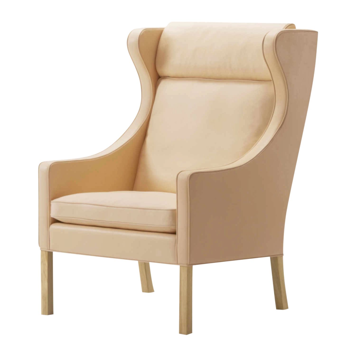 Mogensen 2204 Wing Chair Sessel, Bezug leder omni - 307 cognac, Beine eiche geölt von Fredericia