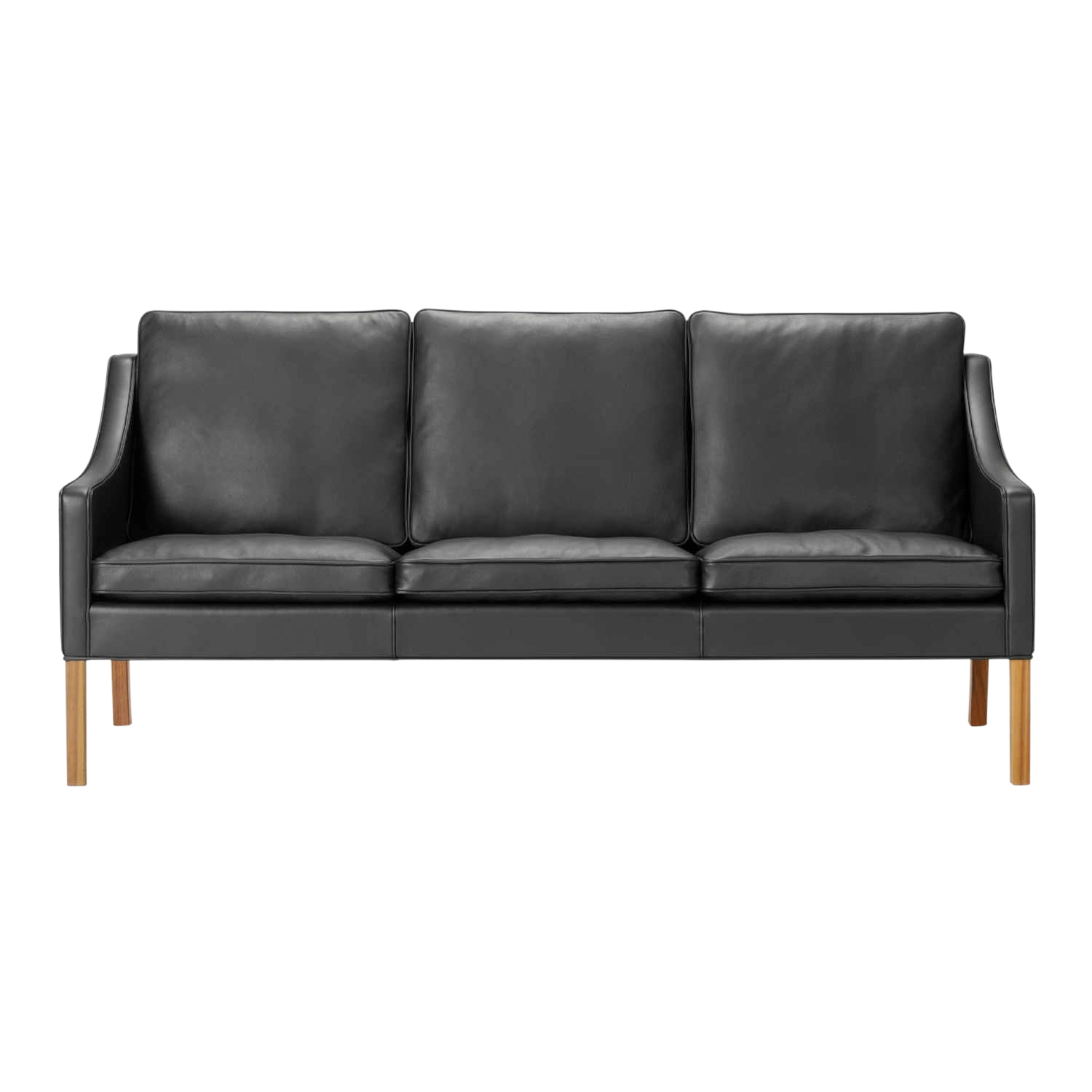 Mogensen 2209 3er Leder-Sofa, Bezug leder omni - 377 dark brown, Beine eiche geseift von Fredericia
