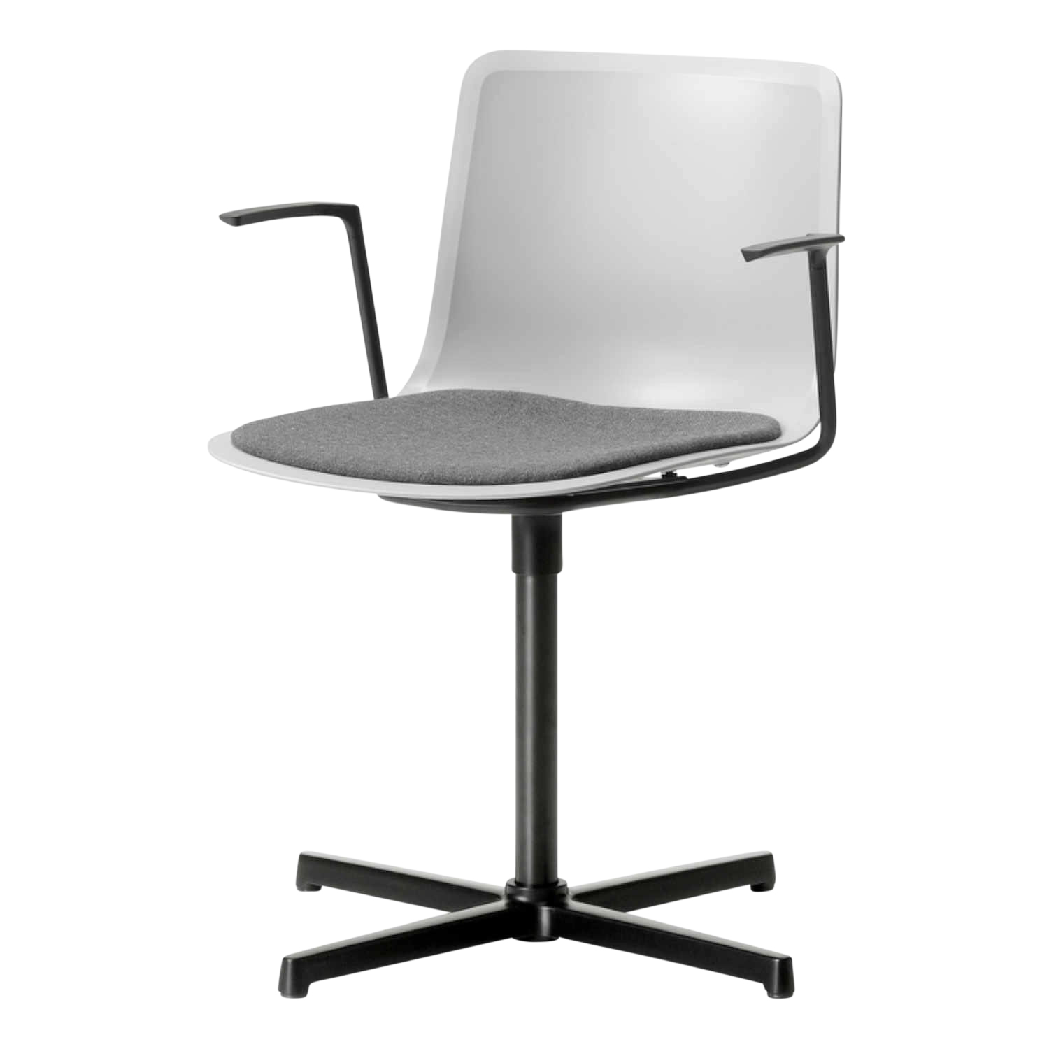 Pato 4011 Sitzpolster Armlehn-Drehstuhl , Sitzschale Polypropylen ancient green, Bezug Sitzpolster leder vice - 11 black, Untergestell aluminium po... Pato 4011 Sitzpolster Armlehn-Drehstuhl , Sitzschale Polypropylen ancient green, Bezug Sitzpolster leder vice - 11 black, Untergestell aluminium po... von Fredericia