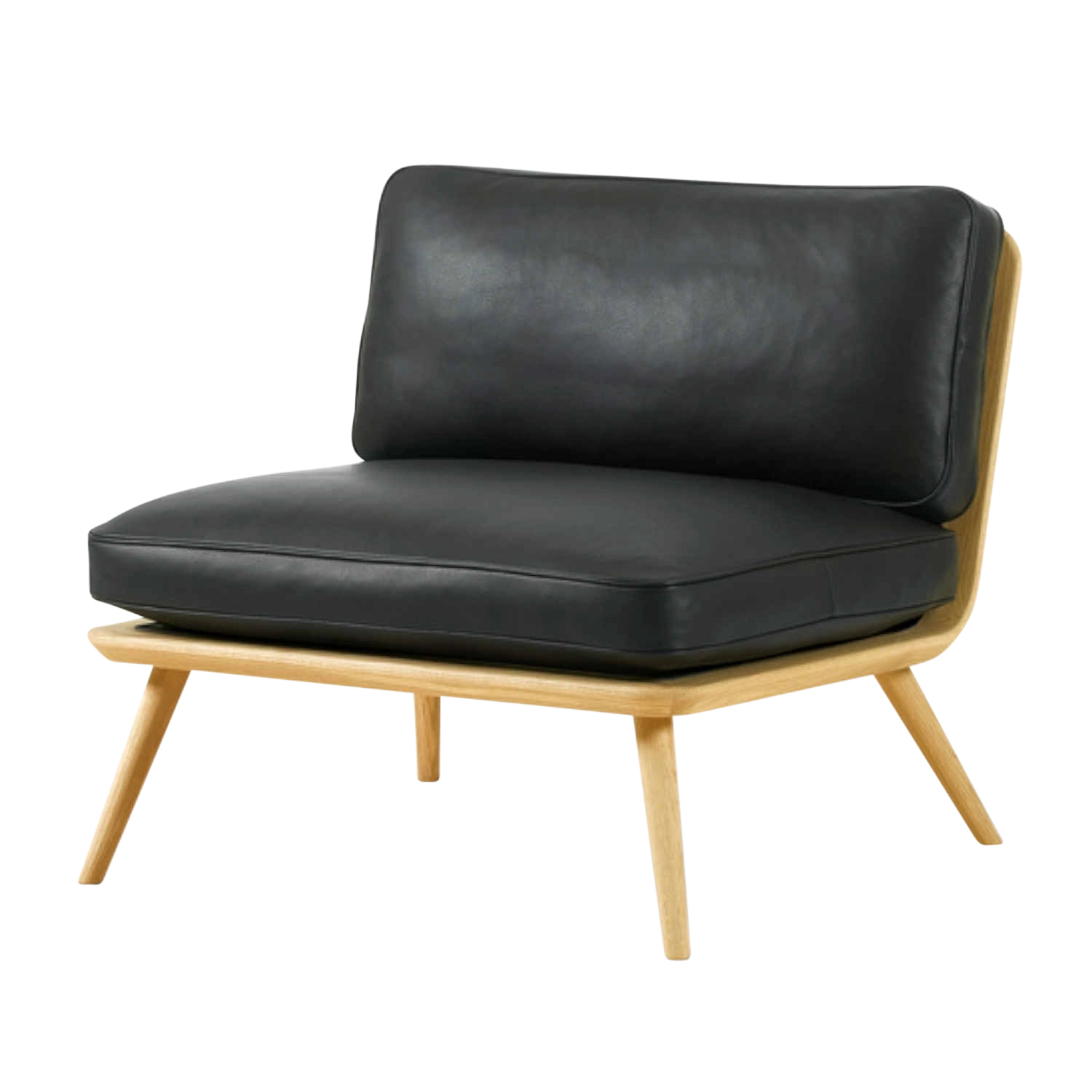 Spine 1710 Lounge Chair Sessel , Bezug leder omni - 377 dark brown, Gestell esche schwarz von Fredericia