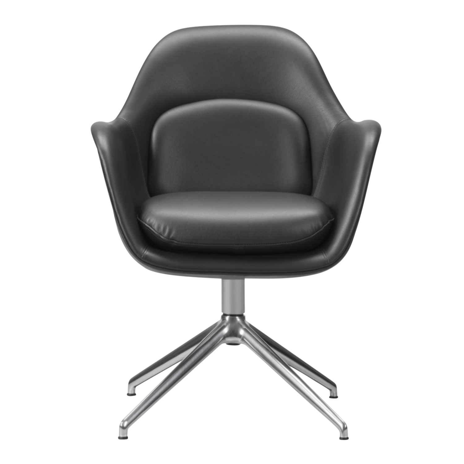 Swoon Dining Armchair Drehstuhl, Bezug stoff remix3 - 123 cool grey, Untergestell schwarz von Fredericia