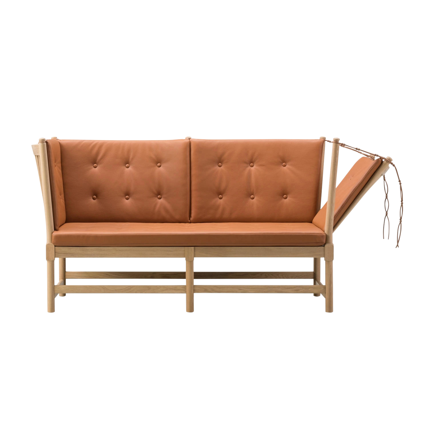 The Spoke-Back 2er Sofa, Bezug leder omni - 320 dark clay, Gestell eiche geseift von Fredericia