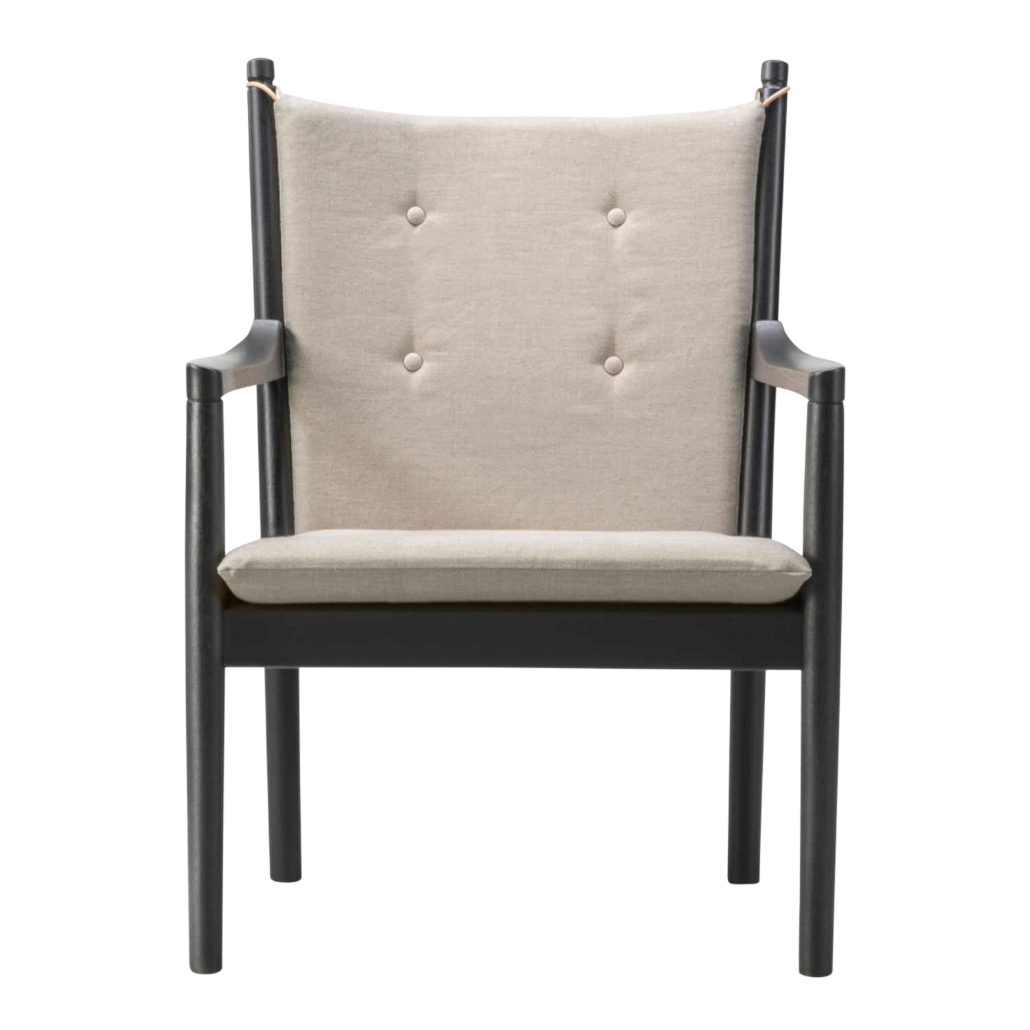 Wegner 1788 Lounge Chair Stoff-Sessel, Bezug stoff remix3 - 954 olive green, Gestell eiche geölt von Fredericia