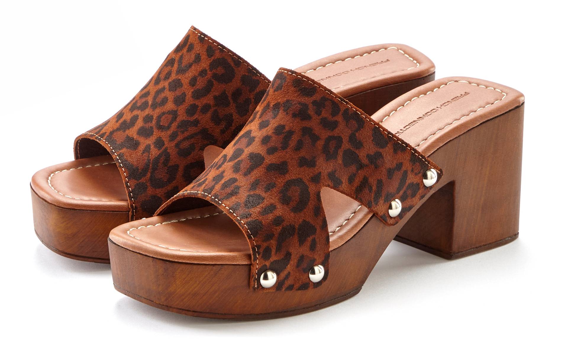 French Connection Pantolette, Mule, Sandale, offener Schuh aus Leder mit Blockabsatz French Connection Pantolette, Mule, Sandale, offener Schuh aus Leder mit Blockabsatz von French Connection