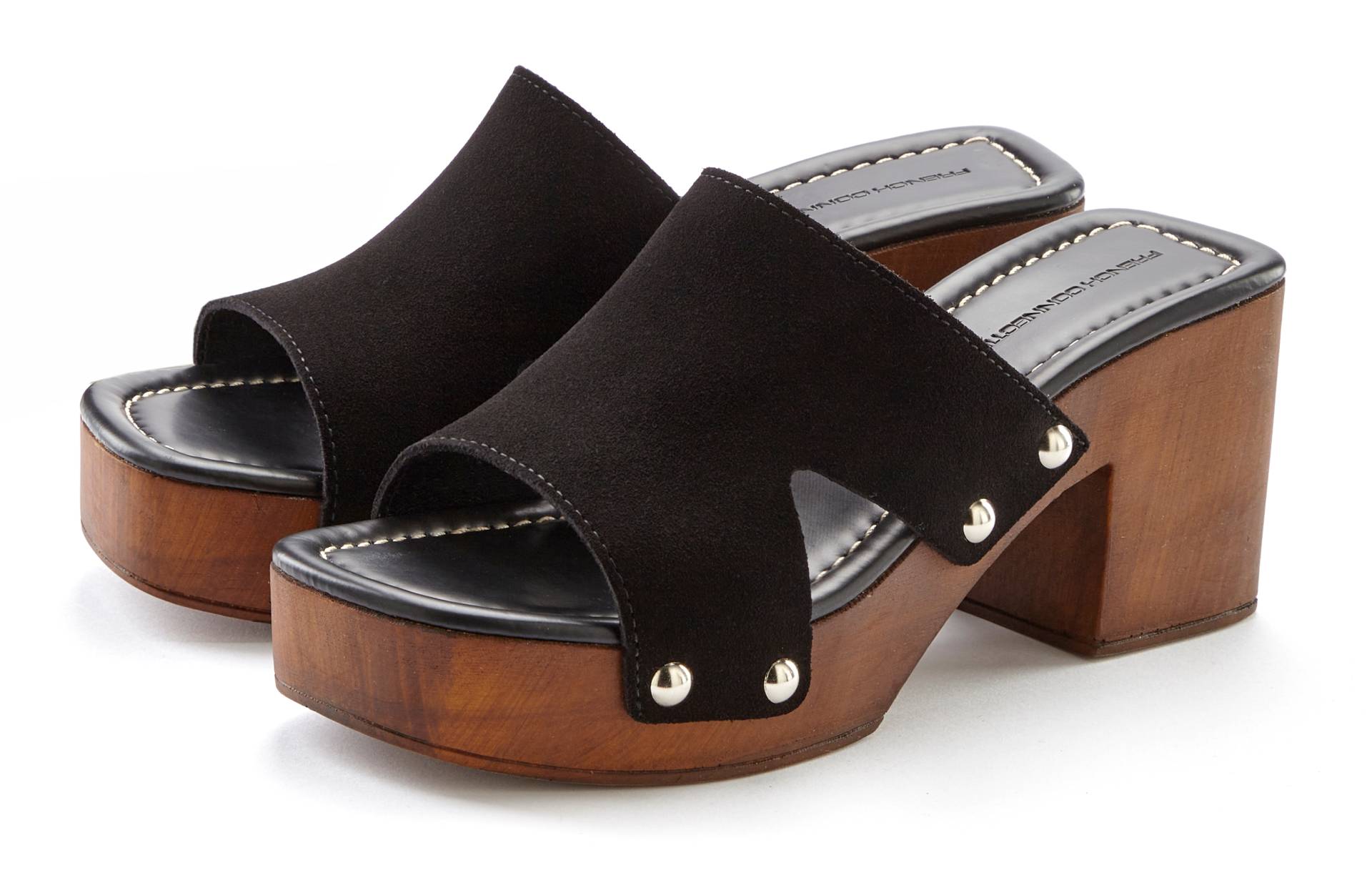 French Connection Pantolette, Mule, Sandale, offener Schuh aus Leder mit Blockabsatz French Connection Pantolette, Mule, Sandale, offener Schuh aus Leder mit Blockabsatz von French Connection
