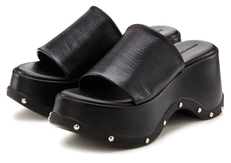 French Connection Pantolette, Mule, Sandale, offener Schuh aus Leder mit modischer Plateausohle von French Connection