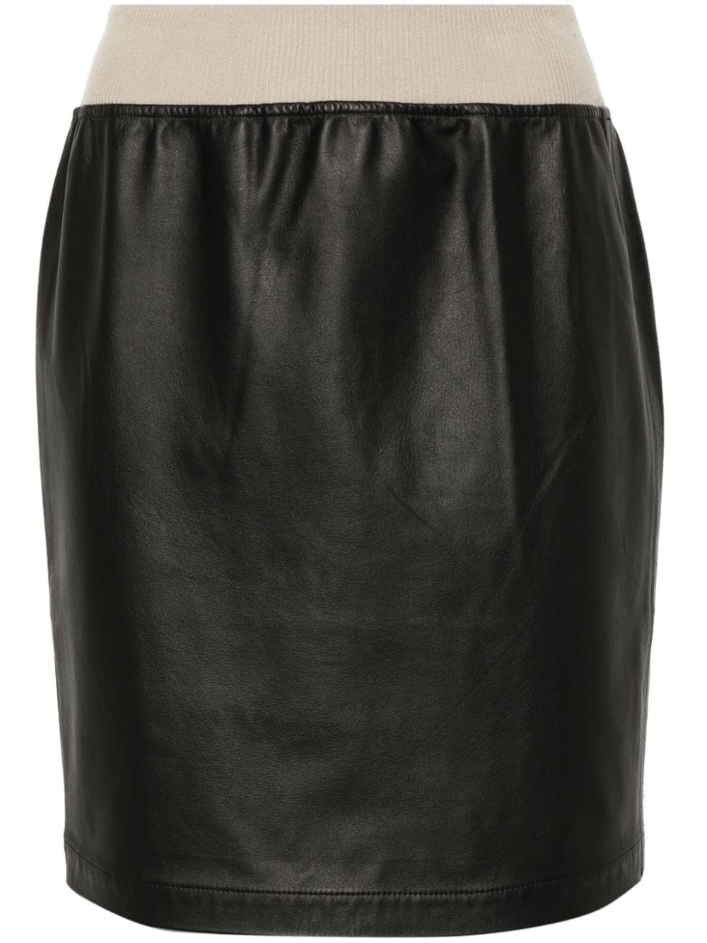 Frenckenberger elasticated-waist leather mini skirt - Black von Frenckenberger