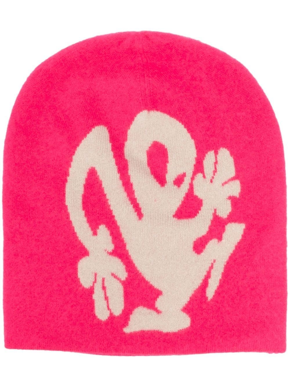 Frenckenberger graphic-print detail knit beanie - Pink von Frenckenberger
