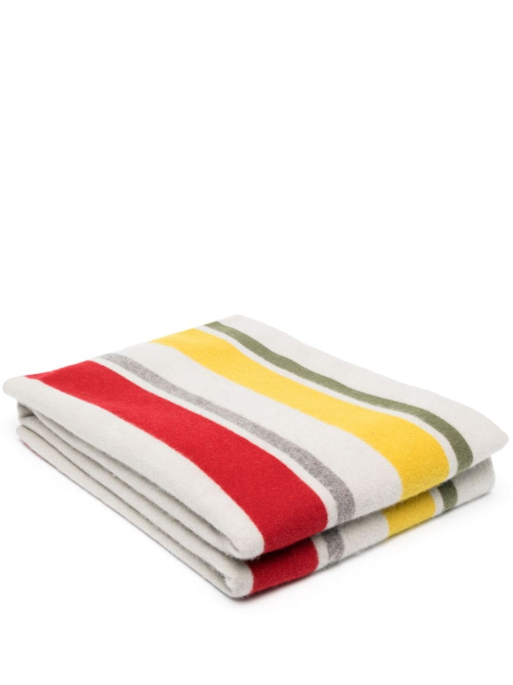 Frenckenberger striped cashmere blanket - Grey von Frenckenberger