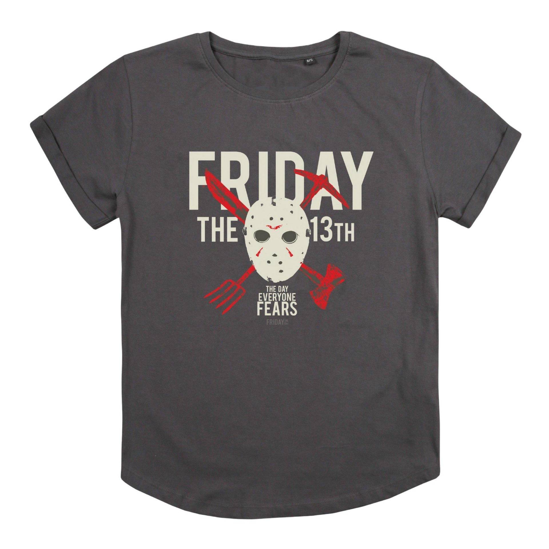 The Day Everyone Fears Tshirt Krempelärmel Damen Taubengrau L von Friday The 13th