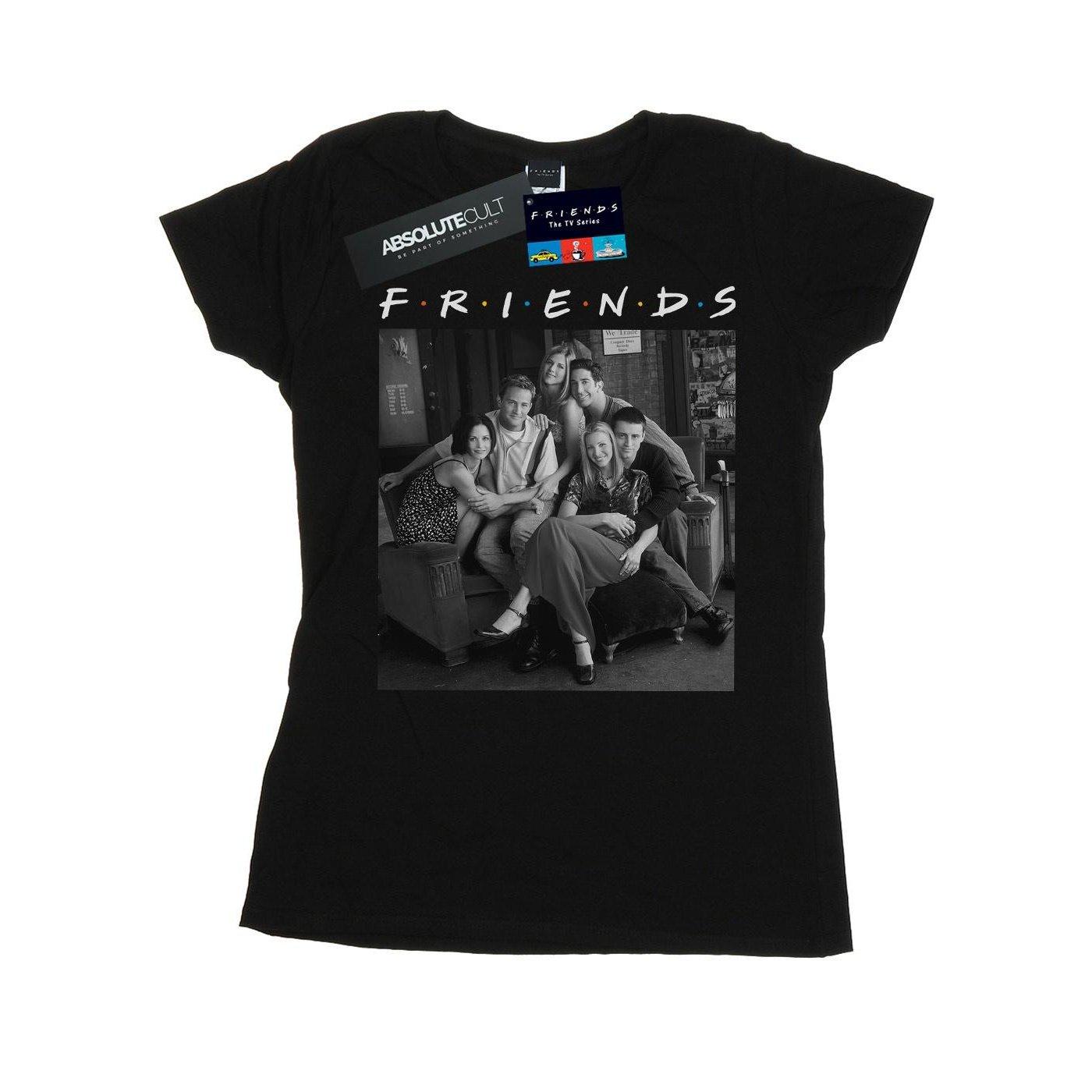 Black And White Photo Tshirt Damen Schwarz XL von Friends