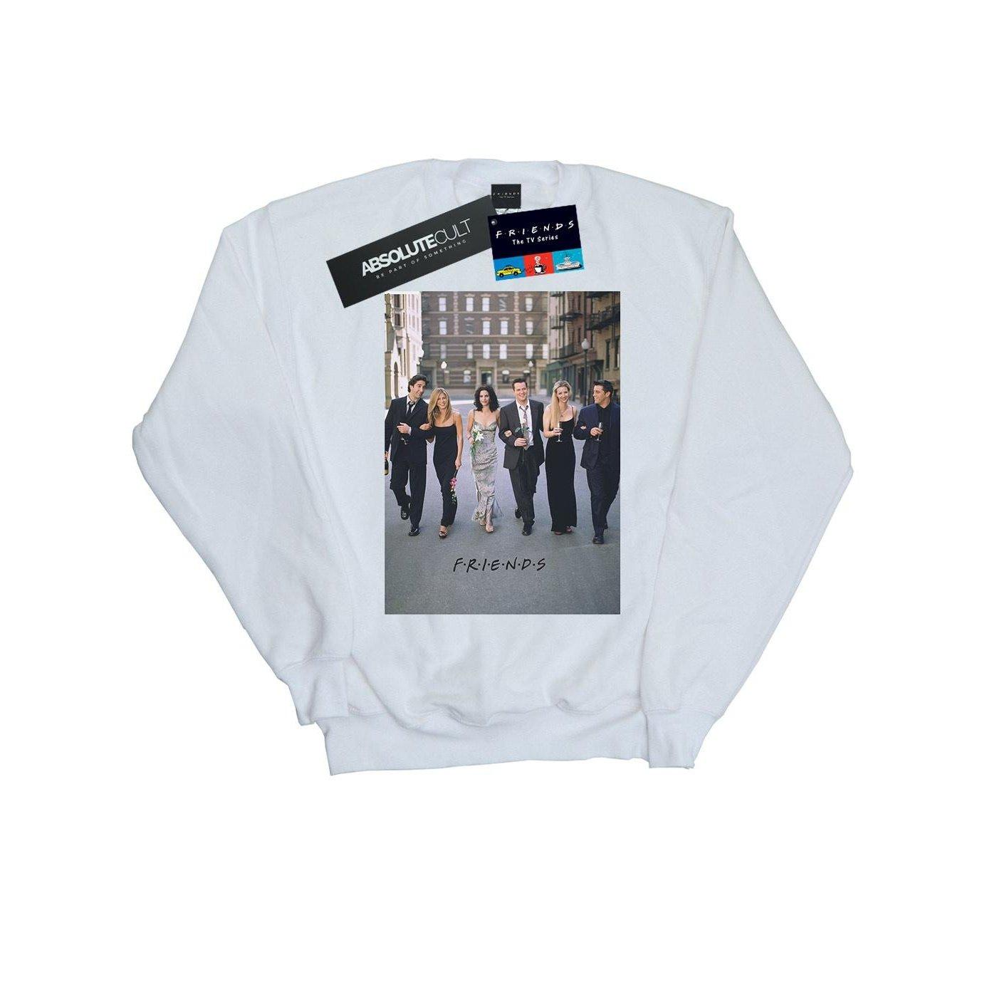 Champagne And Flowers Sweatshirt Damen Weiss L von Friends