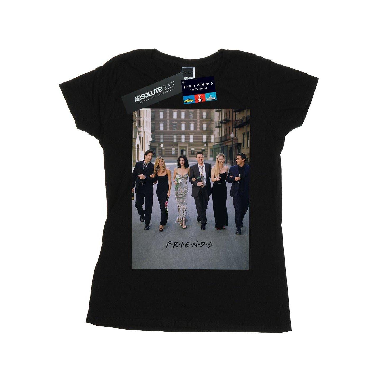 Champagne And Flowers Tshirt Damen Schwarz L von Friends