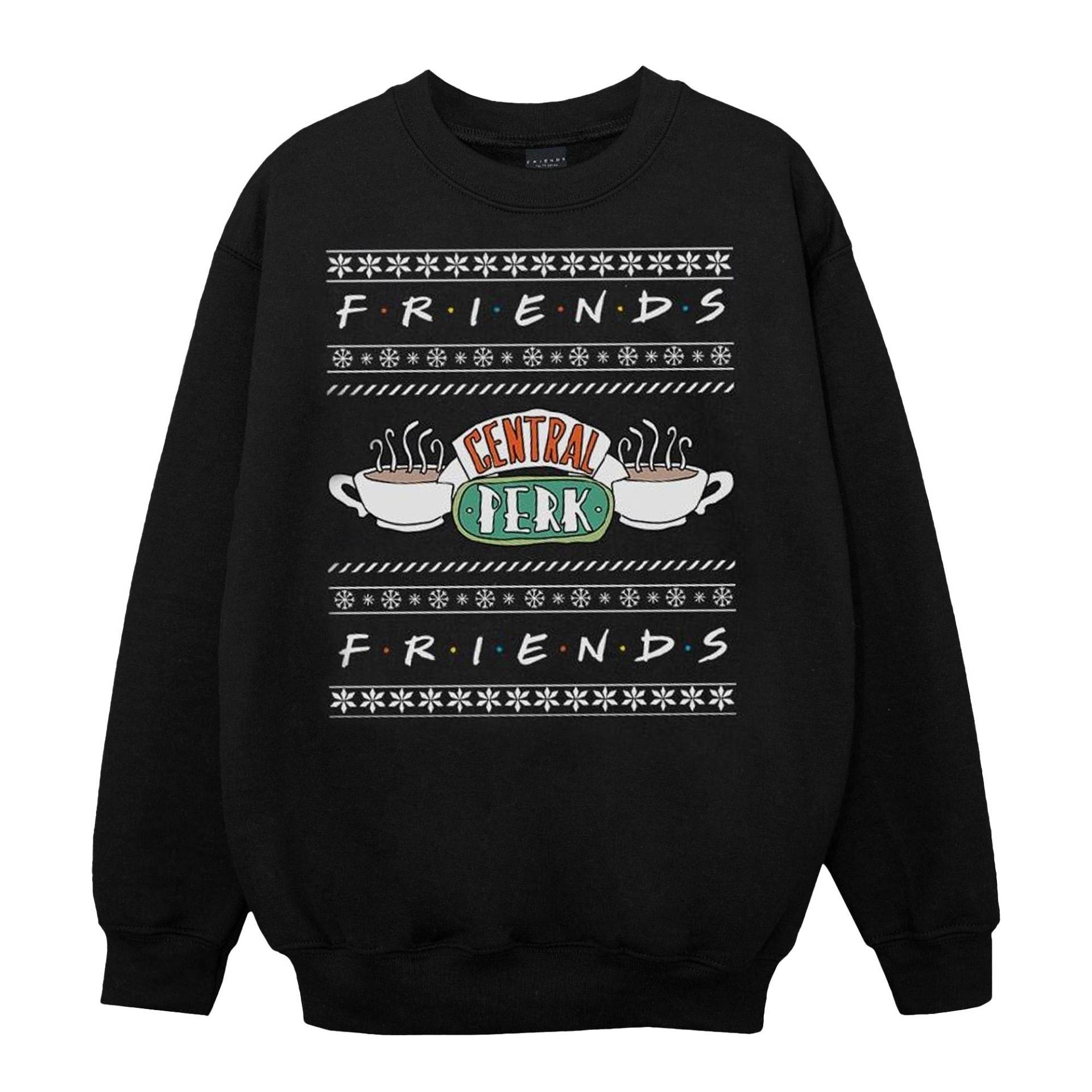 Fair Isle Central Perk Sweatshirt Mädchen Schwarz 116 von Friends