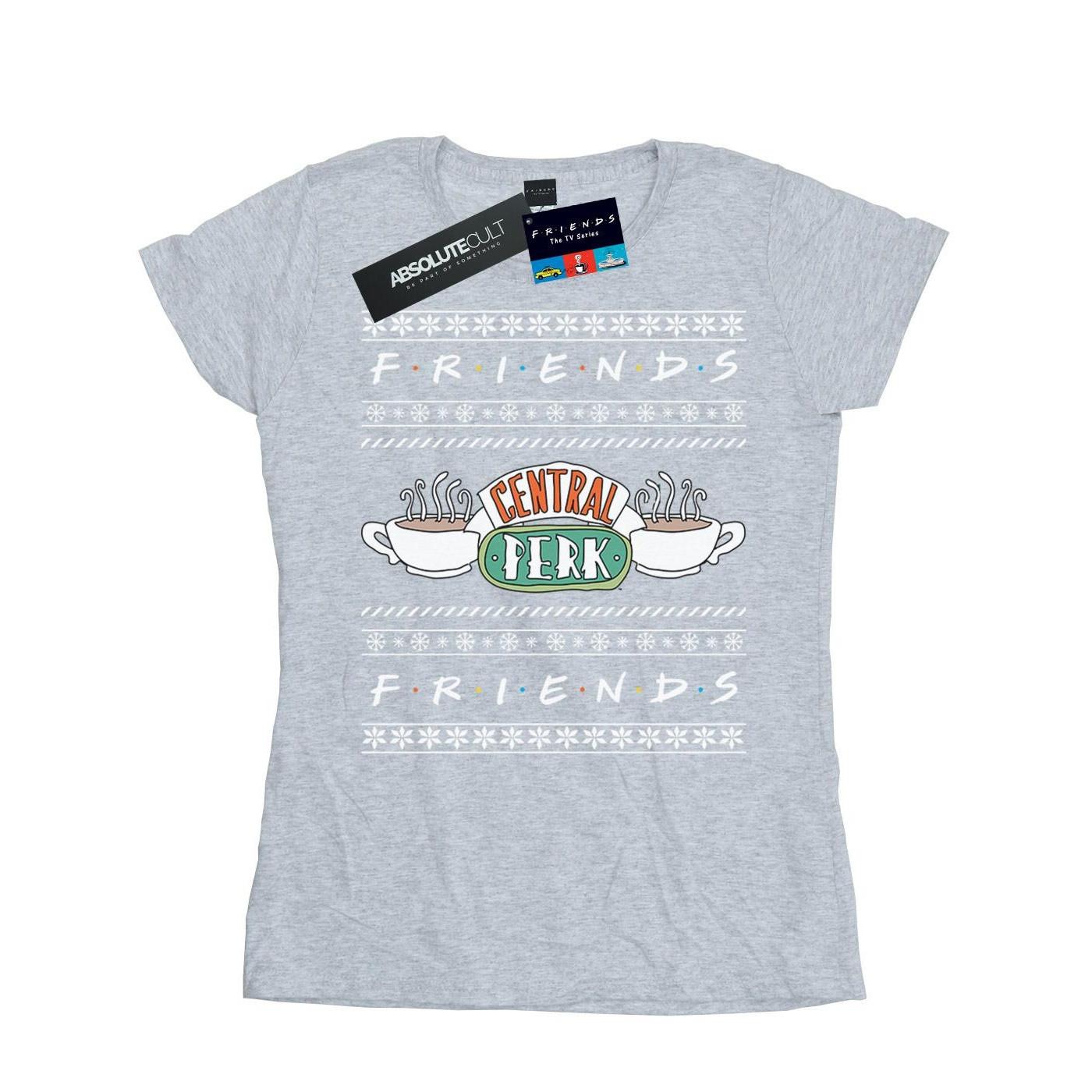 Fair Isle Central Perk Tshirt Damen Grau XXL von Friends