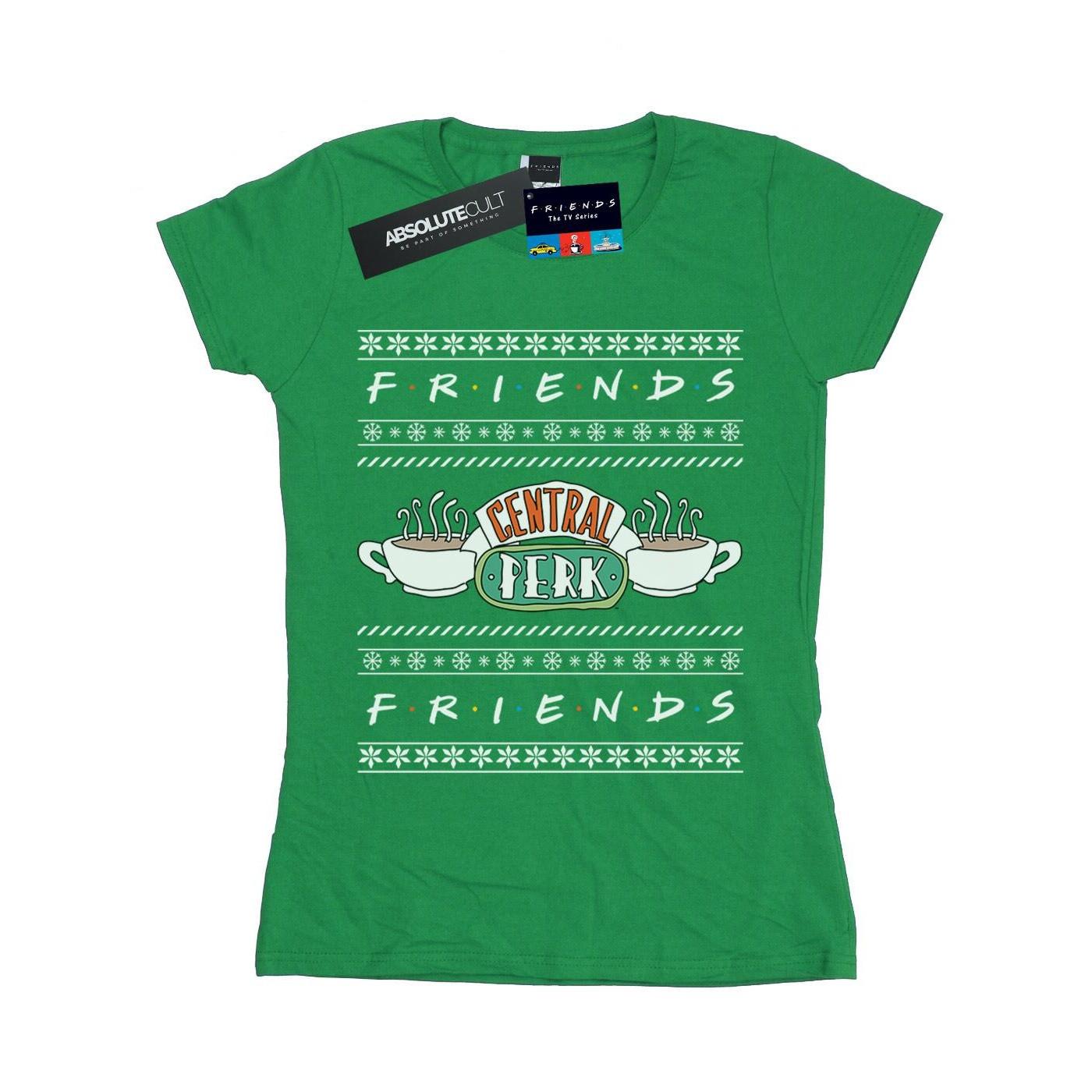 Fair Isle Central Perk Tshirt Damen Grün XXL von Friends