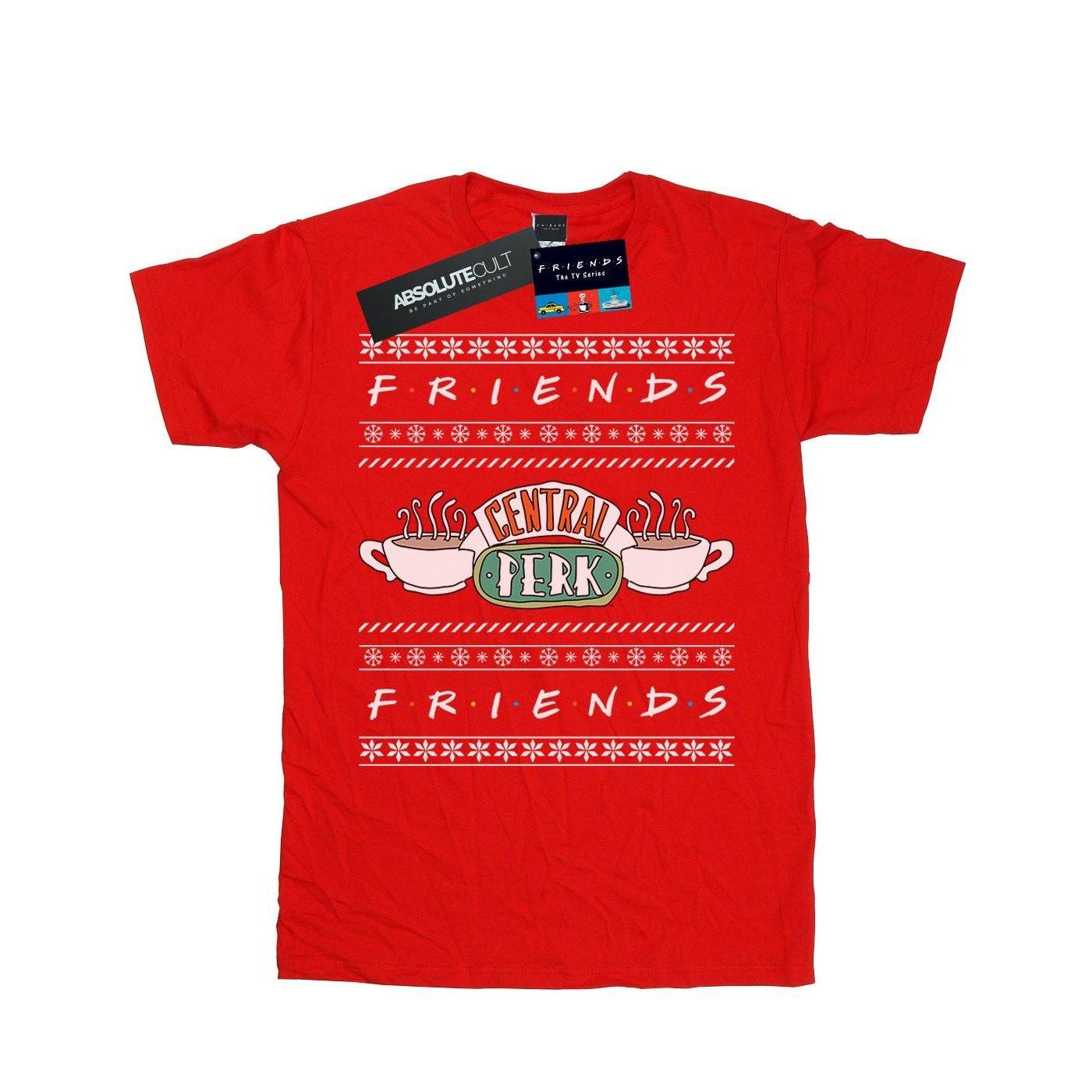 Fair Isle Central Perk Tshirt Jungen Rot Bunt 152-158 von Friends