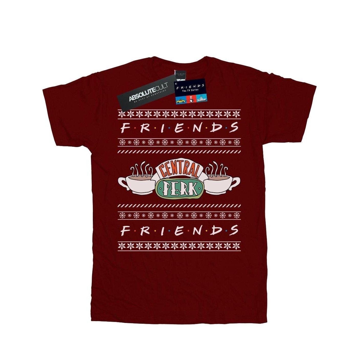 Fair Isle Central Perk Tshirt Jungen Weinrot 140/146 von Friends