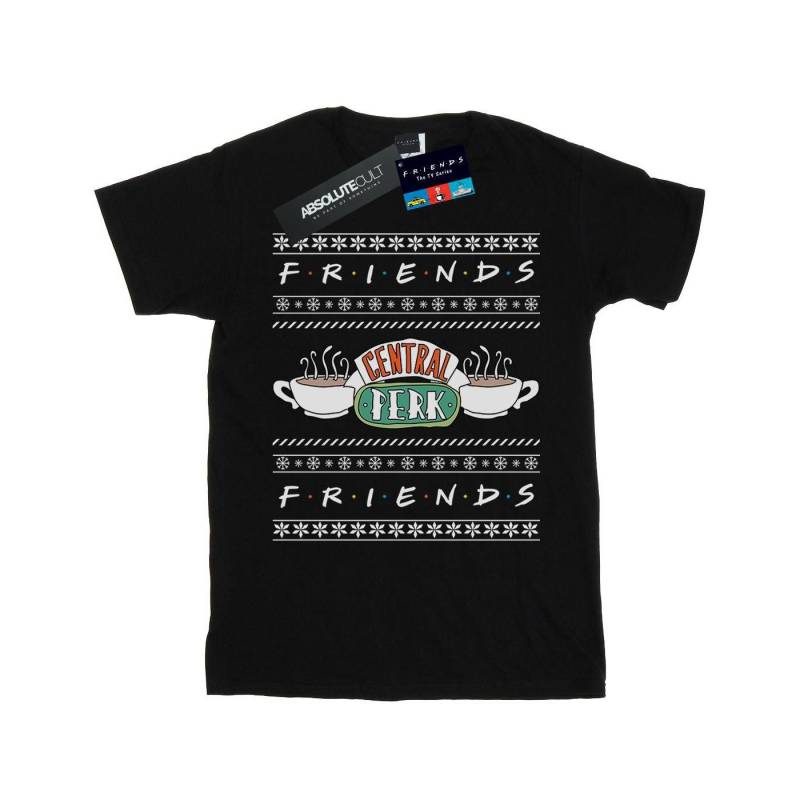 Fair Isle Central Perk Tshirt Mädchen Schwarz 140/146 von Friends