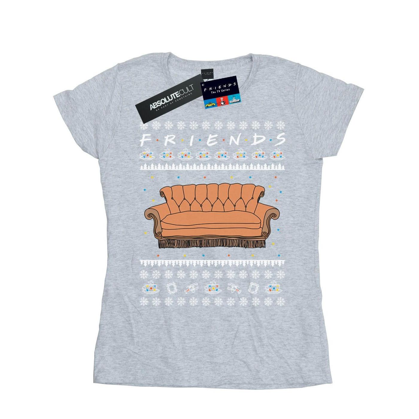 Fair Isle Couch Tshirt Damen Grau S von Friends