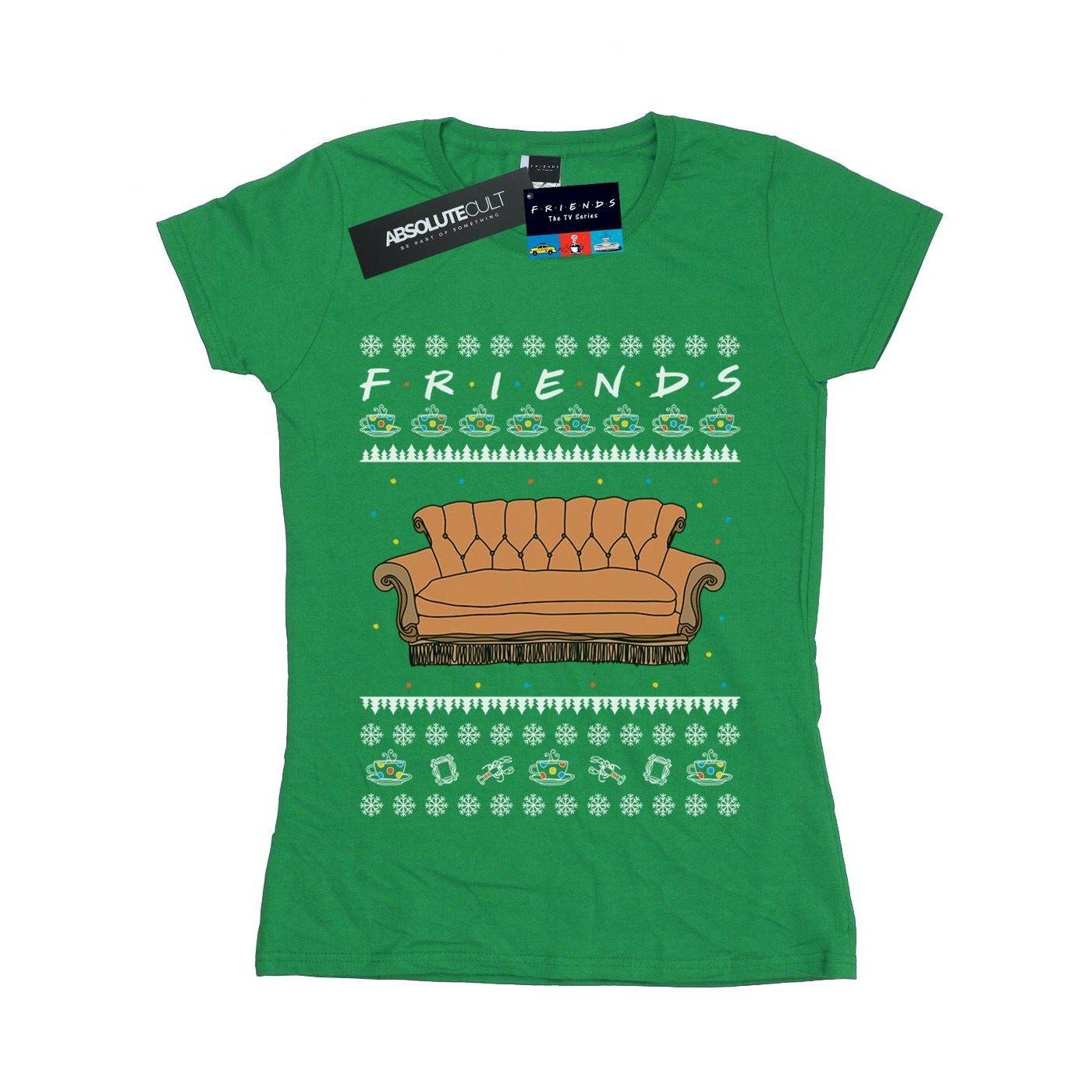 Fair Isle Couch Tshirt Damen Grün XL von Friends