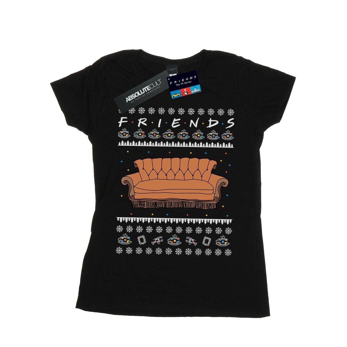 Fair Isle Couch Tshirt Damen Schwarz XXL von Friends