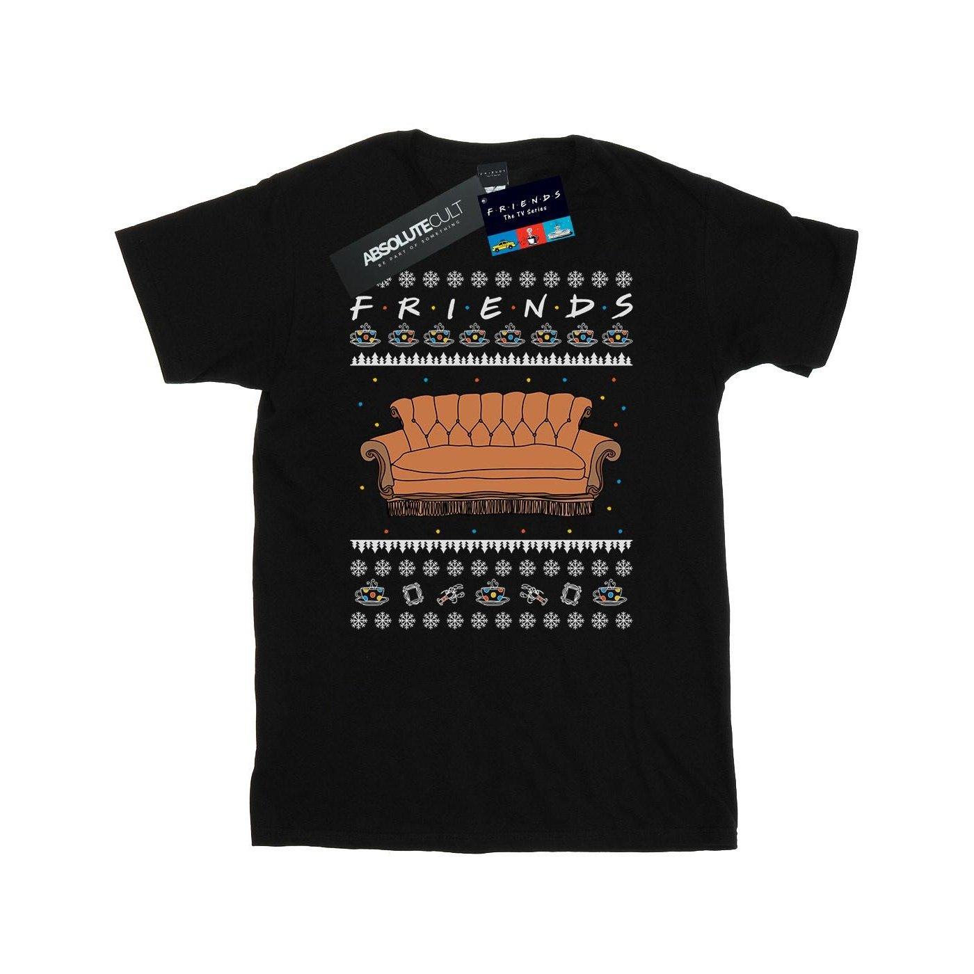 Fair Isle Couch Tshirt Herren Schwarz XL von Friends