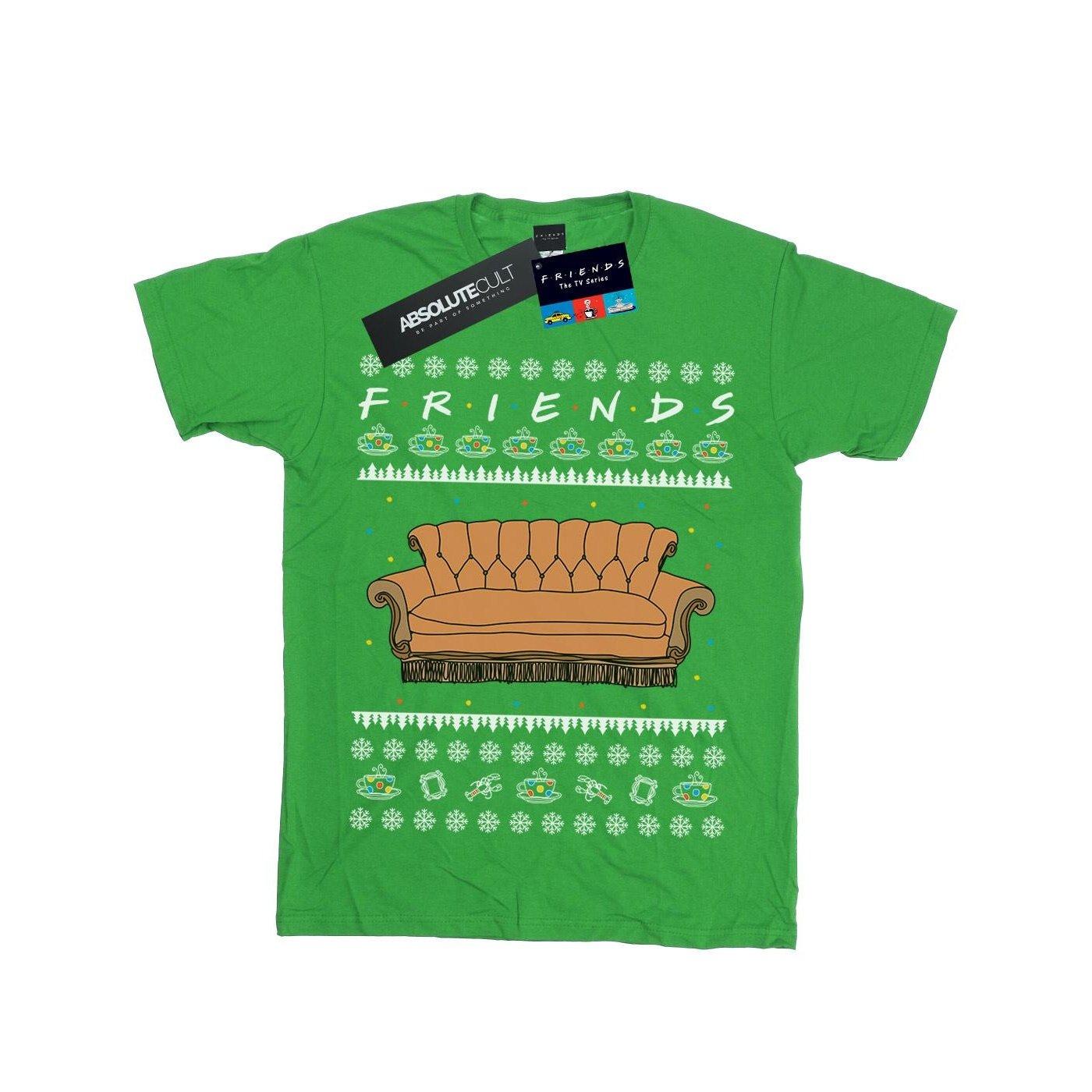 Fair Isle Couch Tshirt Jungen Grün 128 von Friends