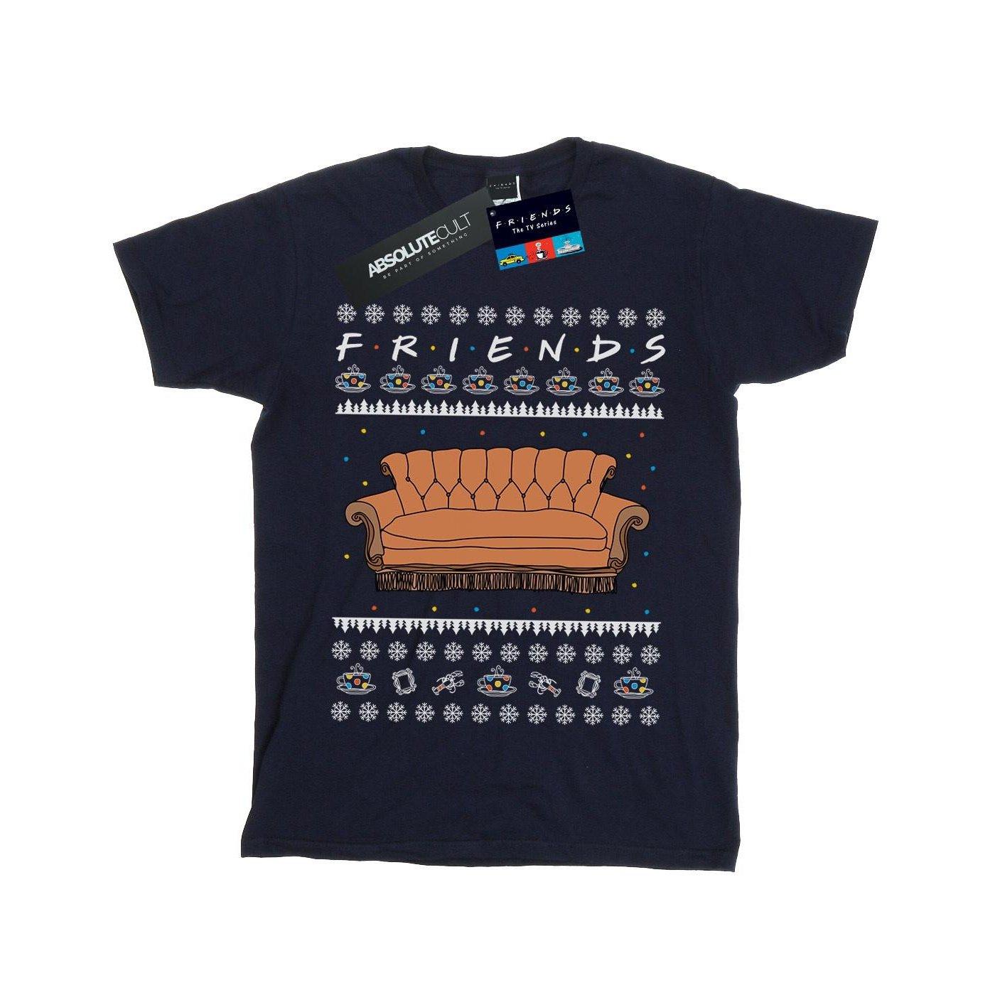 Fair Isle Couch Tshirt Jungen Marine 140/146 von Friends