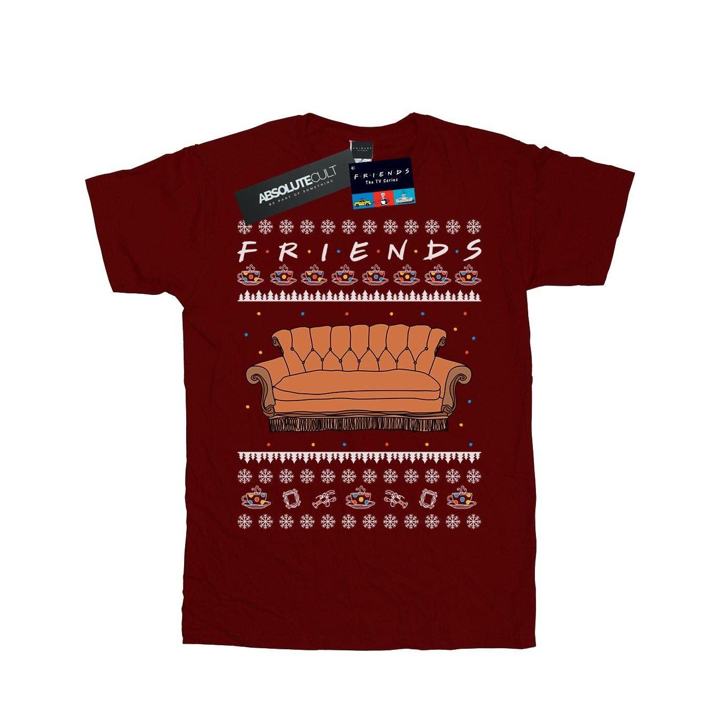 Fair Isle Couch Tshirt Jungen Weinrot 116 von Friends