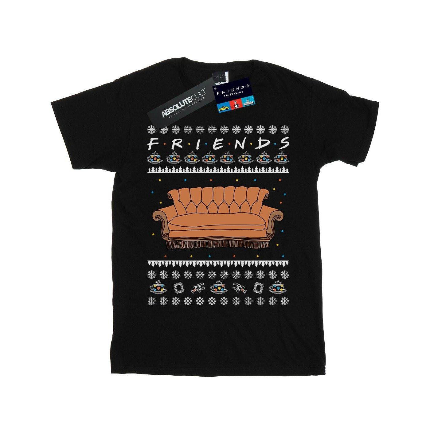 Fair Isle Couch Tshirt Mädchen Schwarz 116 von Friends
