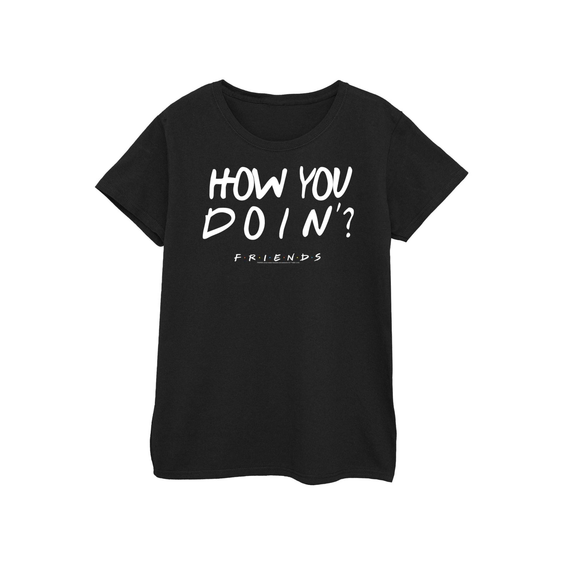 How You Doin? Boyfriend Fit Tshirt Damen Schwarz M von Friends